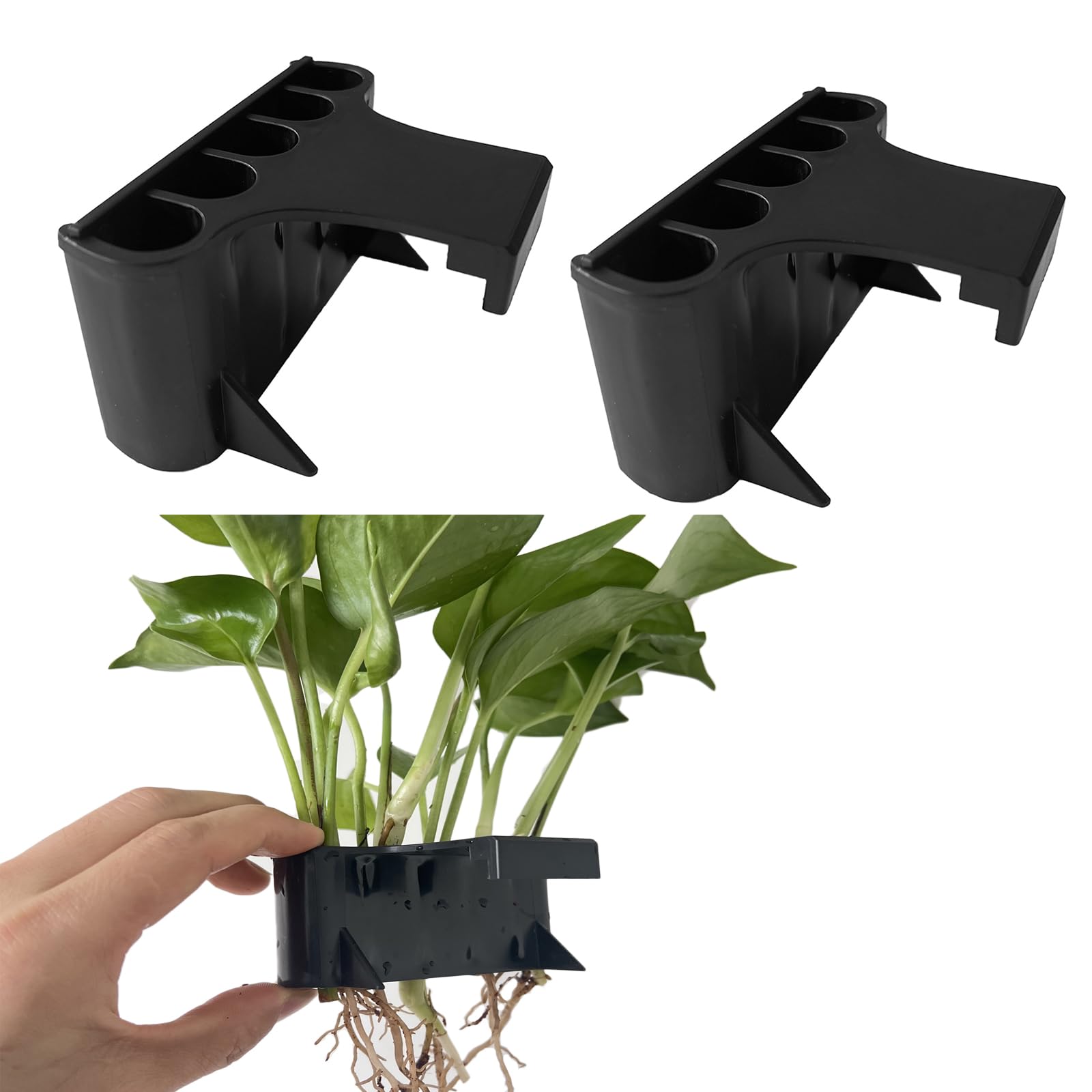 iFCOW Aquarium Plant Holder, 2 Pack Aquarium Hanging Aquatic Planter Cups for Emersed Plants Fish Tank Decorations Living Fish Shrimp