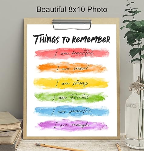 Miniatura 4 de Positive Affirmations Wall Art - Inspiration Quotes Saying Wall Art - Encouragement Gift for Woman Girls Daughter BFF Best Friend - I Am Motivation