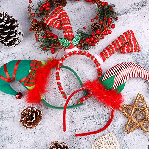 Uratot 9 Pack Creative Holiday Headbands Christmas Party Costume Headwear Elves Party Hats Reindeer Headbands For Christmas Accessory #TOP4