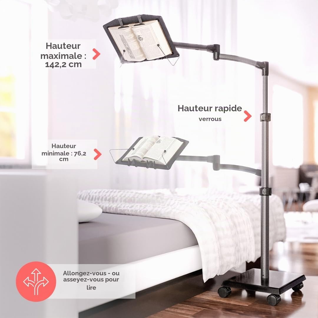 Levo Support de livre mains libres pour couvertures rigides, livres de cuisine, manuels scolaires, magazines