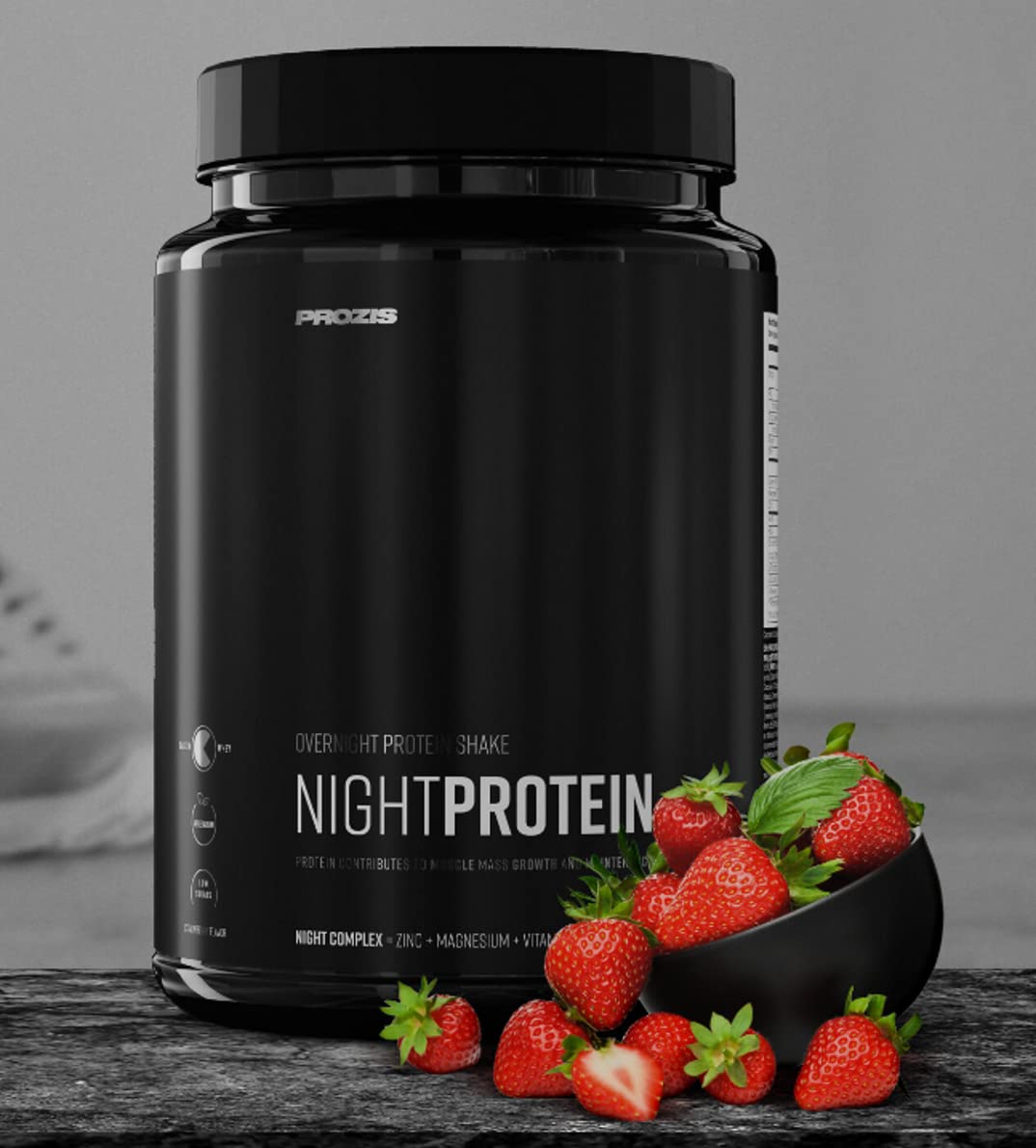 Prozis Night Protein 900 gr - Overnight Protein Shake - complesso proteico a base di caseine, senza zuccheri aggiunti, con Zinco + Magnesio + Vitamina B6 + L-Triptofano + L-Teanina (cioccolato)
