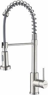 CATA Grifo De Cocina XPB/A Caño Monomando Alto Giratorio 360º Acero Inoxidable Pescadera Aireador Función Ducha Anticalcáreo Cartucho Cerámico Apertura En Frío Reductor Caudal 5L Acabado Inox