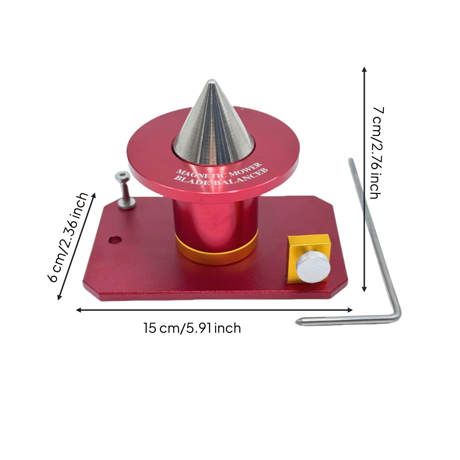 Gardening Balancer Herramienta Balanceadora para Cortacésped Nivelador Alineador Accesorio de Precisión en Aluminio y Acero Mantiene Eficiente y Menos, Rojo