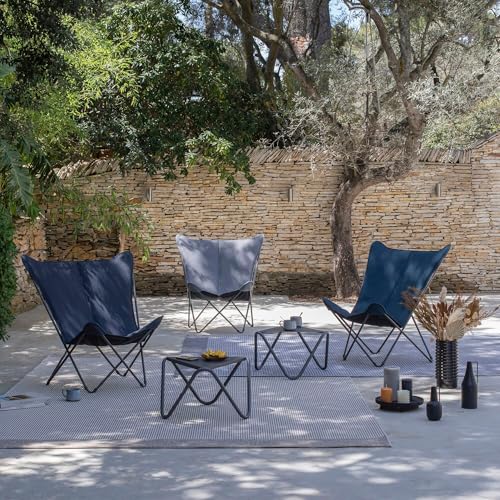 Table basse Lafuma Vogue gris titane 57x57 cm en aluminium ajouré