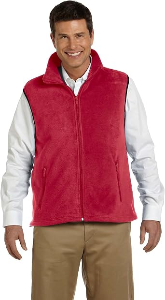 Harriton 8 oz. Fleece Vest, XL, RED