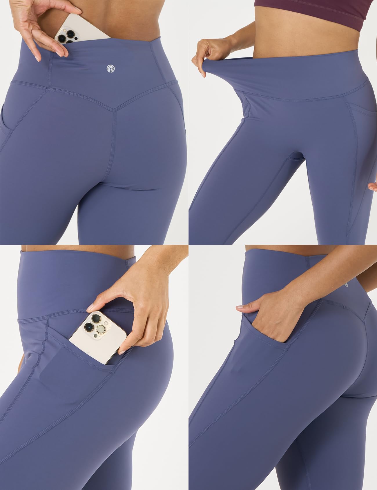 LAPASA Leggings Sportivi Yoga Donna L0A1/B1 - Pantaloni Lunghi Estivi Elasticizzati Tasche Laterali Opachi Vita Alta Push Up Contenitivi Aderenti Modellanti Snellenti Palestra Fitness Running Zumba