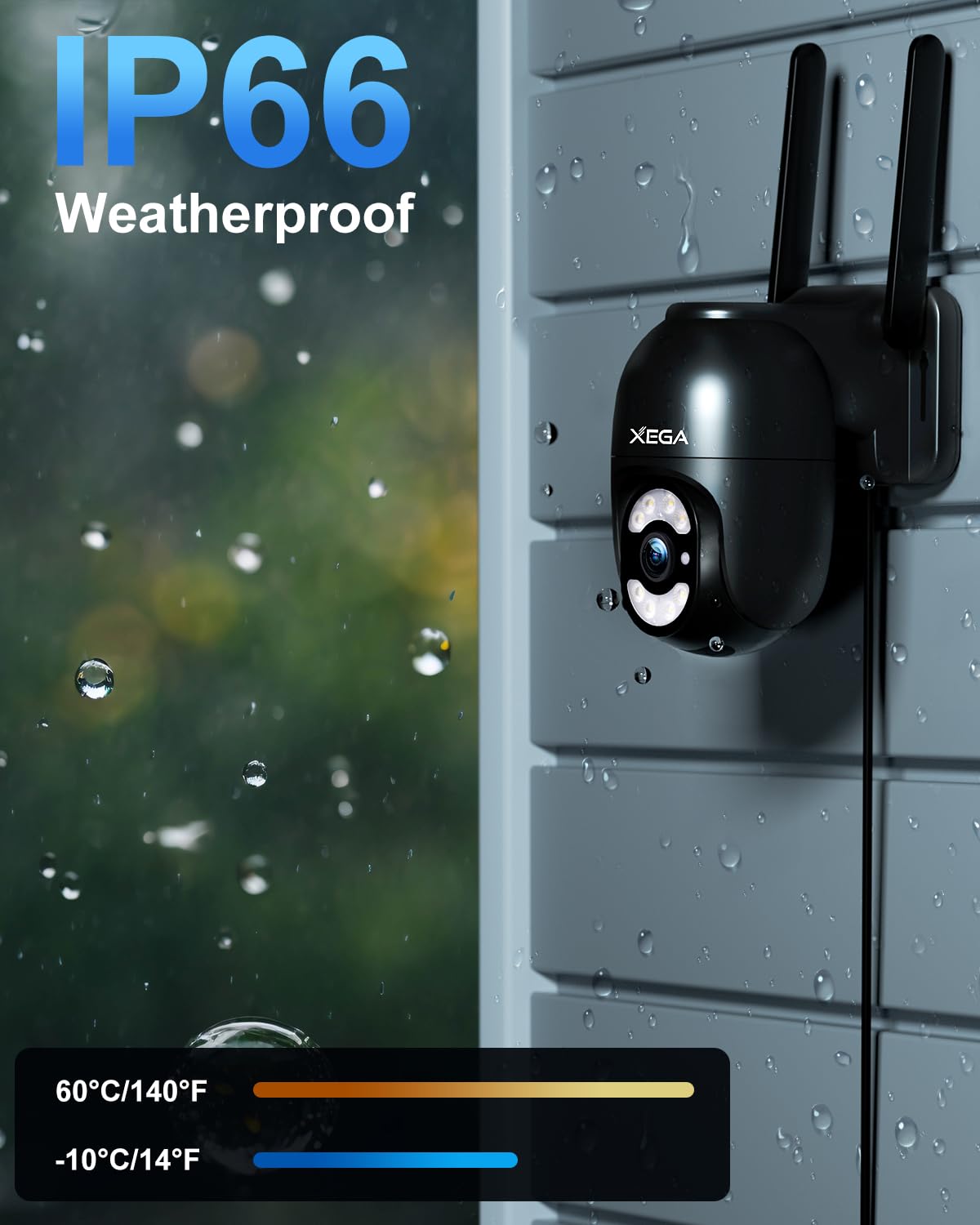 Xega 4G Camara Exterior con Tarjeta SIM, 24/7 Grabación Continua Cámara Vigilancia con Cable, PTZ 355°/100°, Detección Humano Seguimiento Automático Visión Nocturna Luz Sonido Alarma【Carga por Cable】