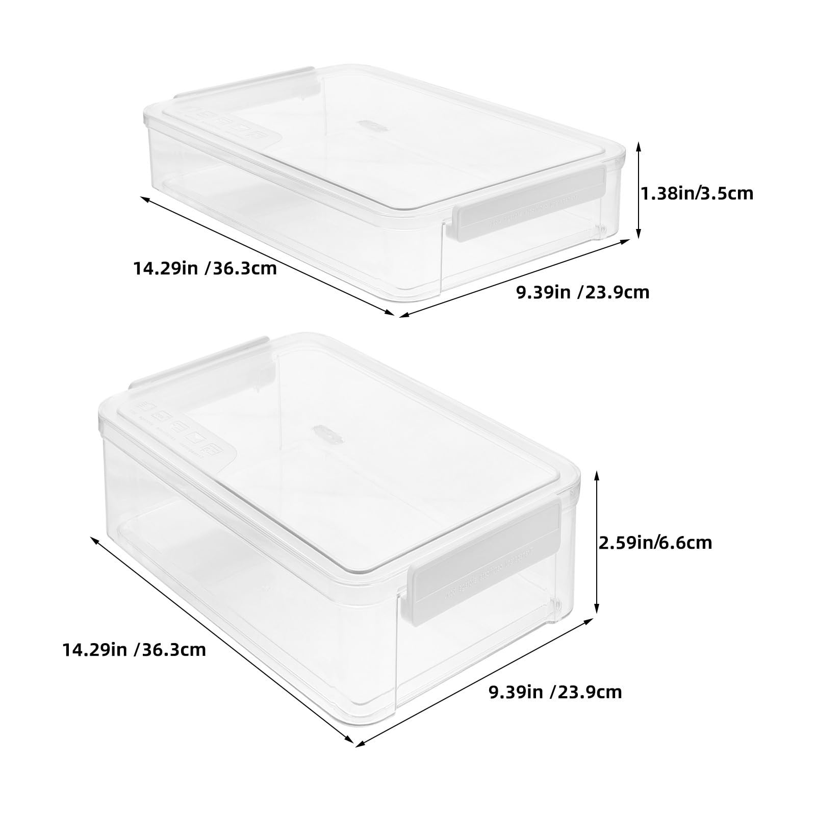 Toyvian 2 Piezas Caja Organizadora para Documentos de Archivos de Plástico Transparente Tapa Apilable Estuche Portátil y Almacenamiento de Papel para Oficina y Escuela