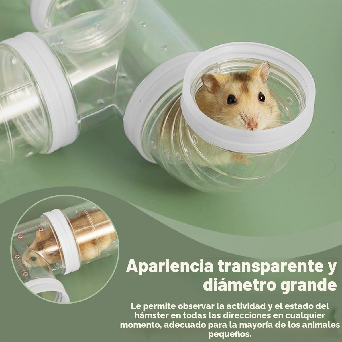 2 kits de tubos para hámster, túnel de hámster, aventura, tubo externo, conexión transparente, juguete para jaula, accesorio para hámsters, ratones, animales pequeños, deportes, espacio de expansión