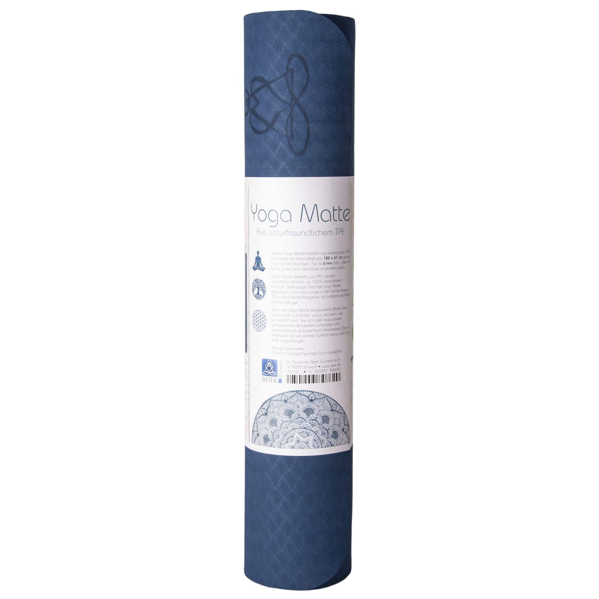 Fleur de vie Tapis de yoga en TPE écologique - Orange/gris