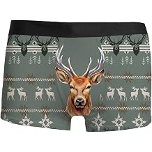WILLBEST Men's Xmas Costume Boxer Briefs Breathable Funny Holiday Santa Print Christmas Underwear Gag Gifts Bulge Pouch Panties Trunks Novelty Boxers Shorts for Men