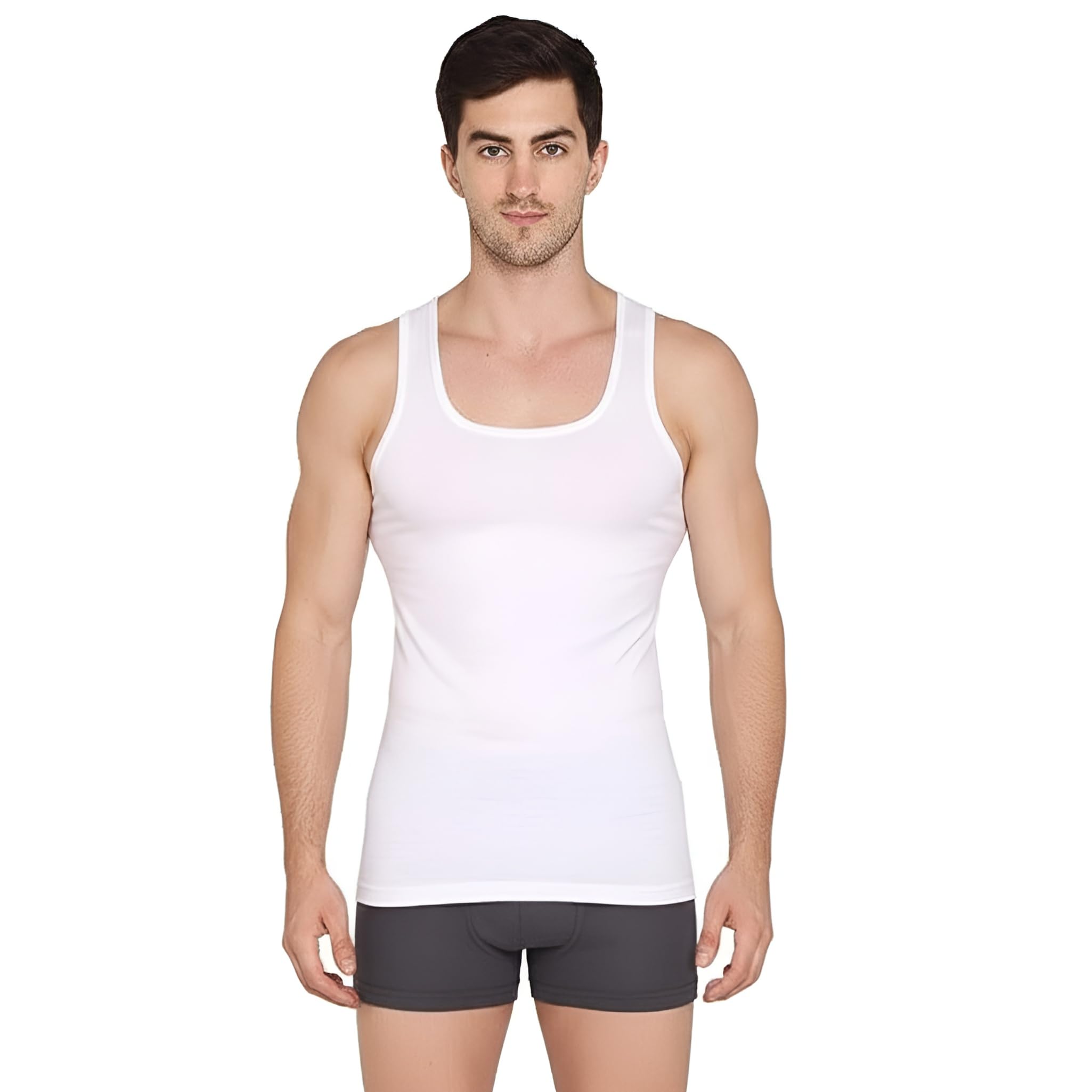 BLB Men’s Sleeveless Vest 100% Cotton, White, Ultra-Soft Breathable Innerwear, Anti Bacterial Slim Fit Baniyan, Sweat Absorbing Gym Undershirt for Daily Comfort & Active Lifestyle Tank Top-image-28