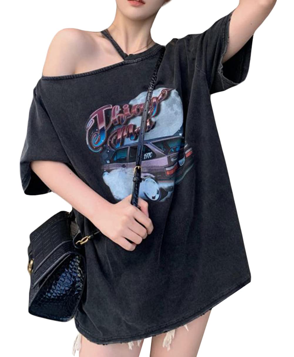 Amazon.co.jp: [INEOUT] ビッグtシャツ レディース 肩出し オフ