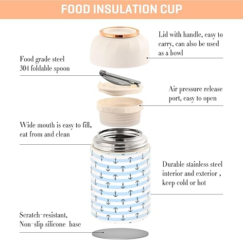 Miniatura 4 de Anchor Food Jar with Spoon Stainless Steel Vacuum Insulated Food Container 17 oz Food Thermos for Adults
