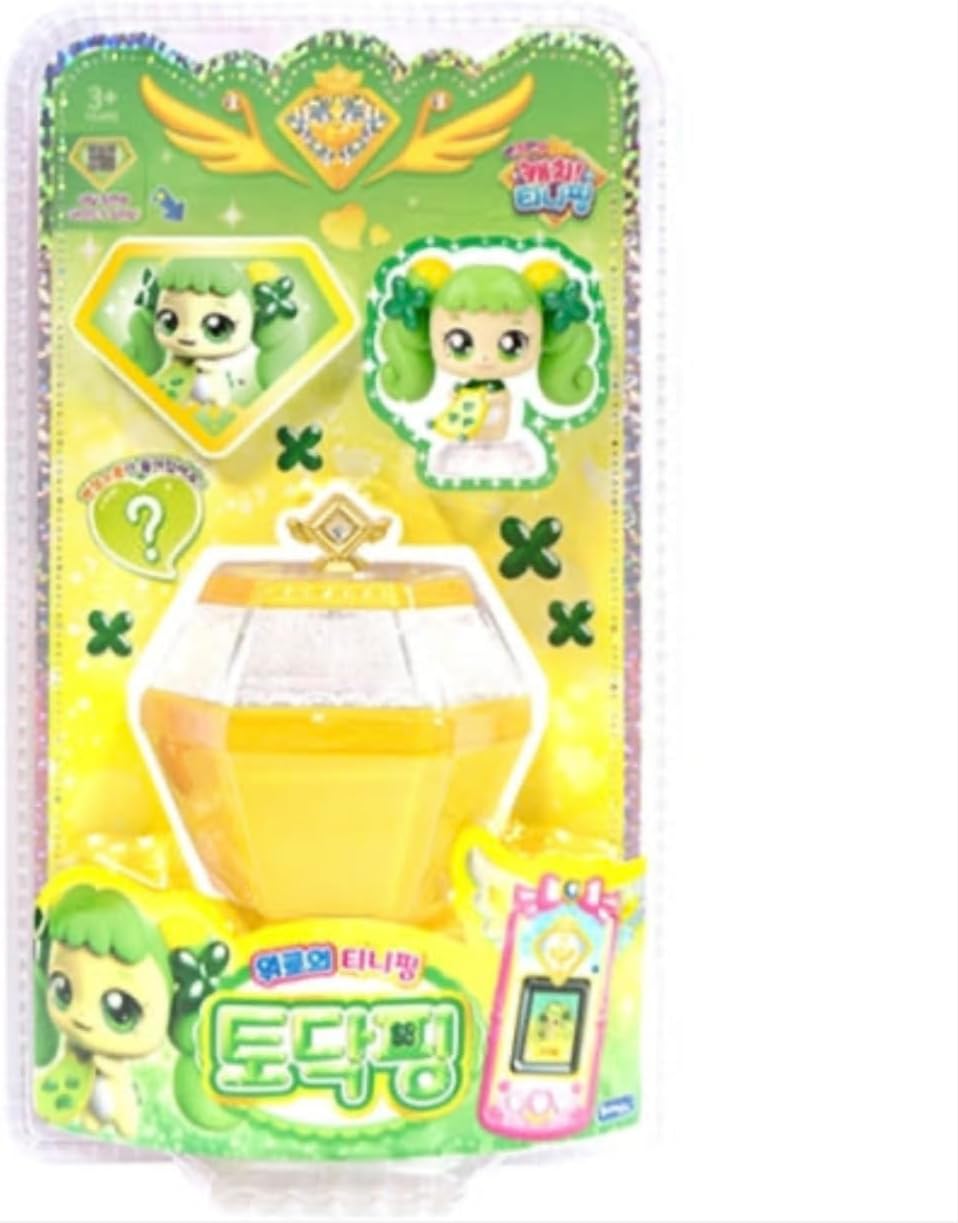 Catch Teenieping Cute Figure Cube with Accessories and Stickers – Transformable Collectible Toy with QR Medal and Display Stand (Tidyping 싹싹핑)