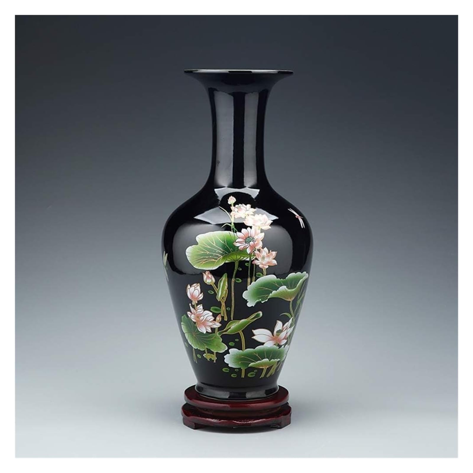 Vase Desktop Porcelain Ceramic Rustic Home Decor Decorative Decorated Porcelain Jars Ideal Decoration for Household Office Party(F)