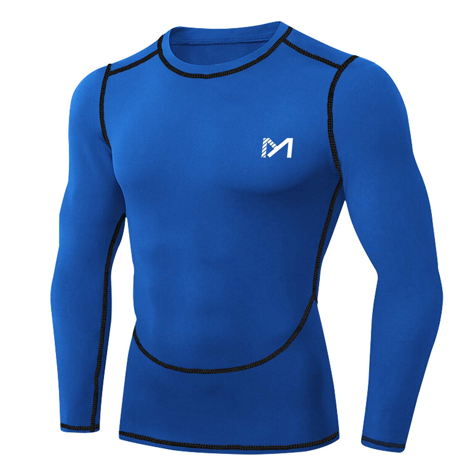 MEETYOO Kompressionsshirt Herren, Funktionsshirt Langarm Fitnessshirt Männer Sportshirt Atmungsaktiv Laufshirt für Laufen Jogging Sport Turnhalle