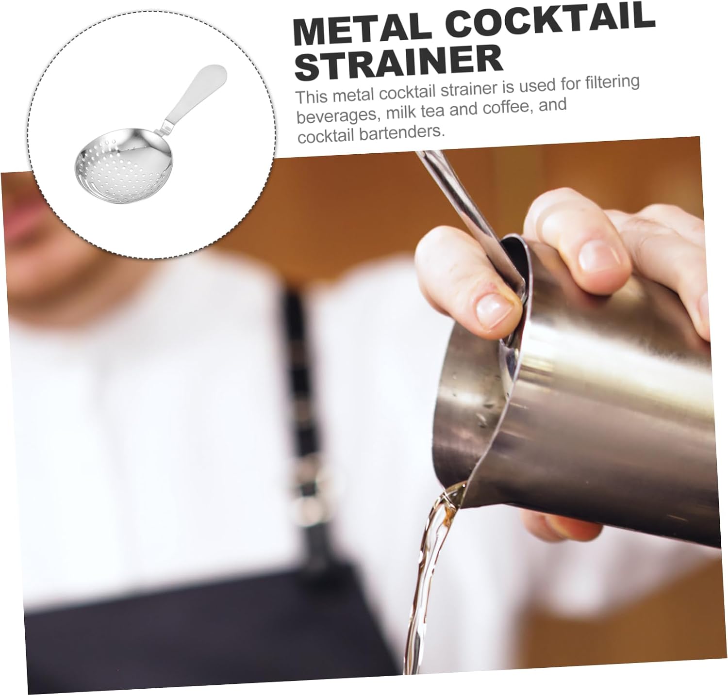 ULTECHNOVO 3pcs Cocktail Strainer for Bartending Washable Mixing Tool Fine Mesh Design for Smooth Pouring for Home Bars and