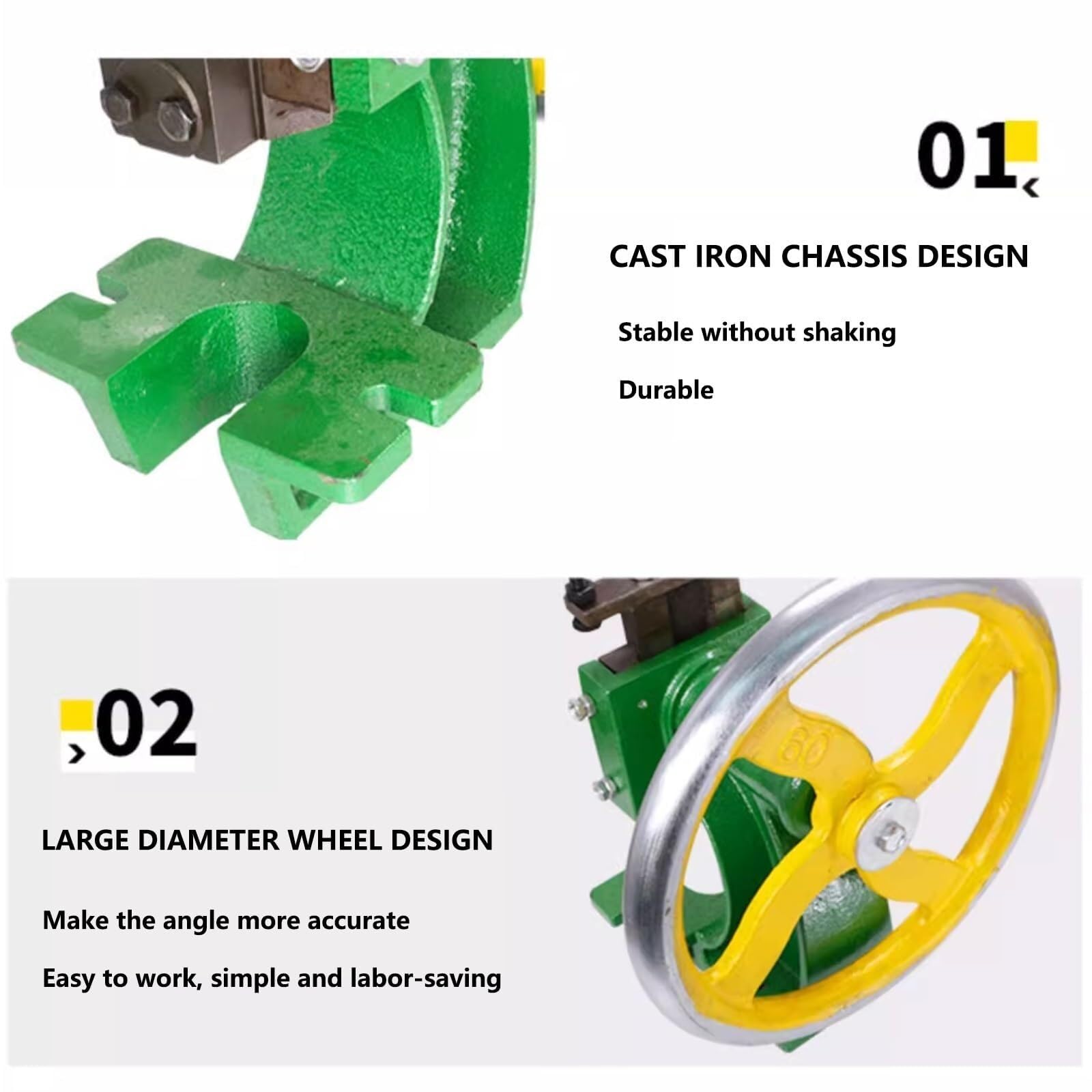 Robuste Handradpresse, 1,2 Tonnen Druck zum Stanzen, Biegen, Stanzen, Nieten, Formen und Pressen