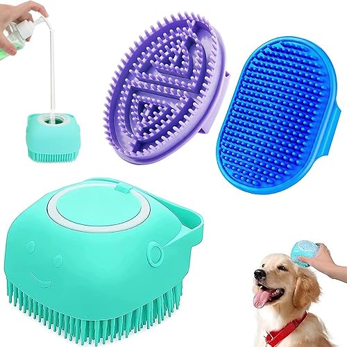 Cepillo de baño para perros, cepillo de champú para perros, cepillo para baño, no se resbala, cepillo de lavado de masaje con mango de anillo