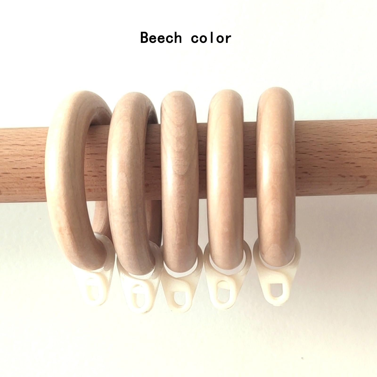 Gancio in legno con fibbia romana in legno massiccio ispessito, design silenzioso, 1 pezzo (include gancio in plastica), ideale per appendere tende eleganti decorazioni per la casa