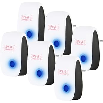 AOOWU Ultrasonic Pest Repellent Pack of 6 Mouse Repellent Ultrasonic & Pest Control Repeller Electronic Insect Repellent for Mice Mosquitoes Flies Spiders Cockroaches