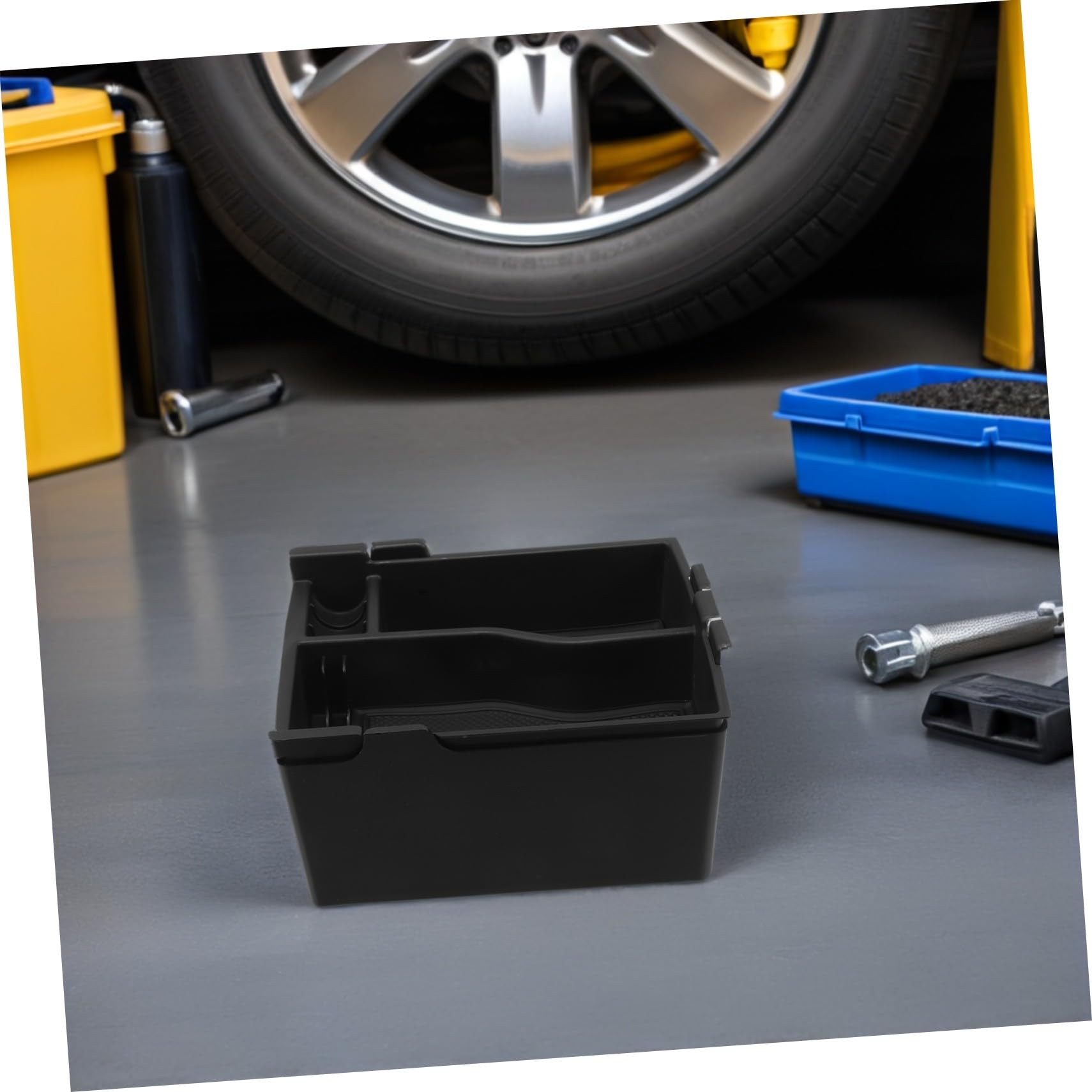 PLAFOPE Organizer Consolle Centrale Auto con Doppio Vassoio Contenitore Portaoggetti per Bracciolo Veicolo Box Immagazzinaggio Abs Resistente per Viaggi Quotidiani e Lunghi