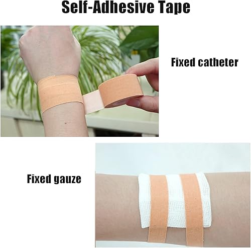 Miniatura 4 de Cinta autoadhesiva, vendaje adhesivo color piel transpirable cinta quirúrgica para el cuidado de heridas deportes (0.5 in x 16.4 ft)