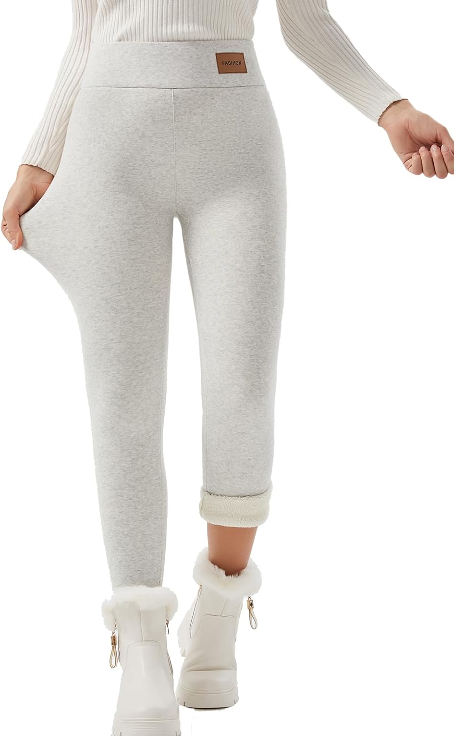 JK SUE JONES Women Winter Warm Thick Leggings Fleece Lined Stretchy Soft Thermal Sherpa Pants High Waist Tights