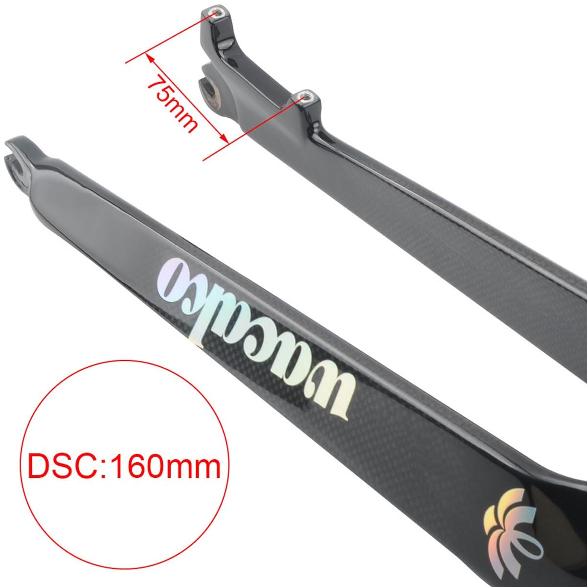 Forcella per Mountain Bike 26in 27.5in 29in 29L in Fibra di Carbonio, Rigida, Tubo Dritto da 1-1/8'', Conico da 1-1/2'', Freno a Disco Anteriore 9 * 100mm QR (Nero Opaco A, DRITTO29L