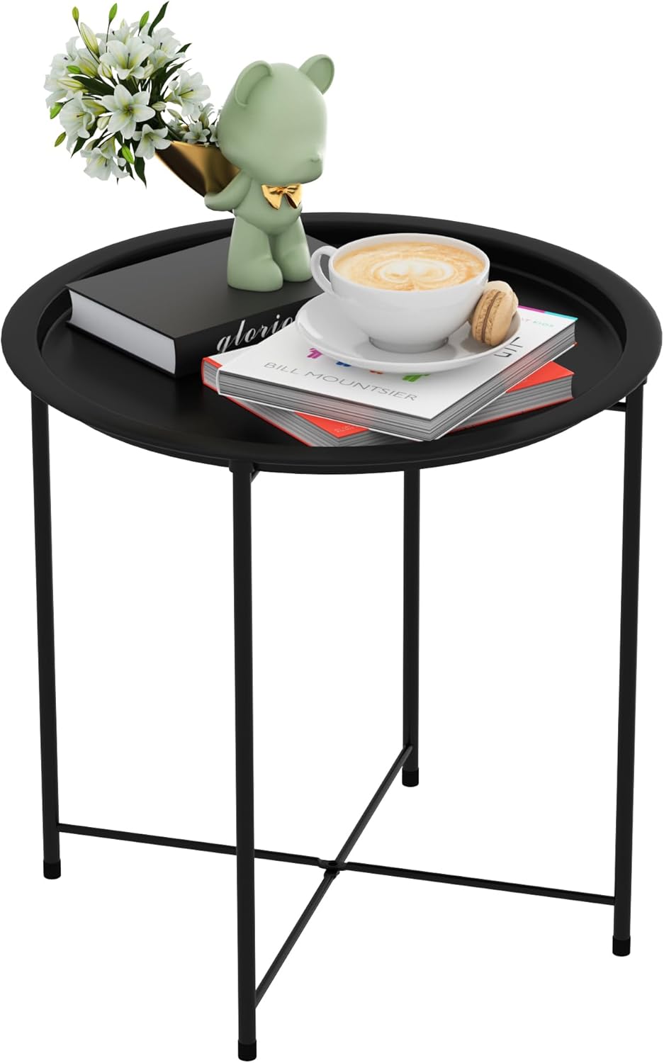 FSTAR Small Round Side End Table, Small Round Nightstand