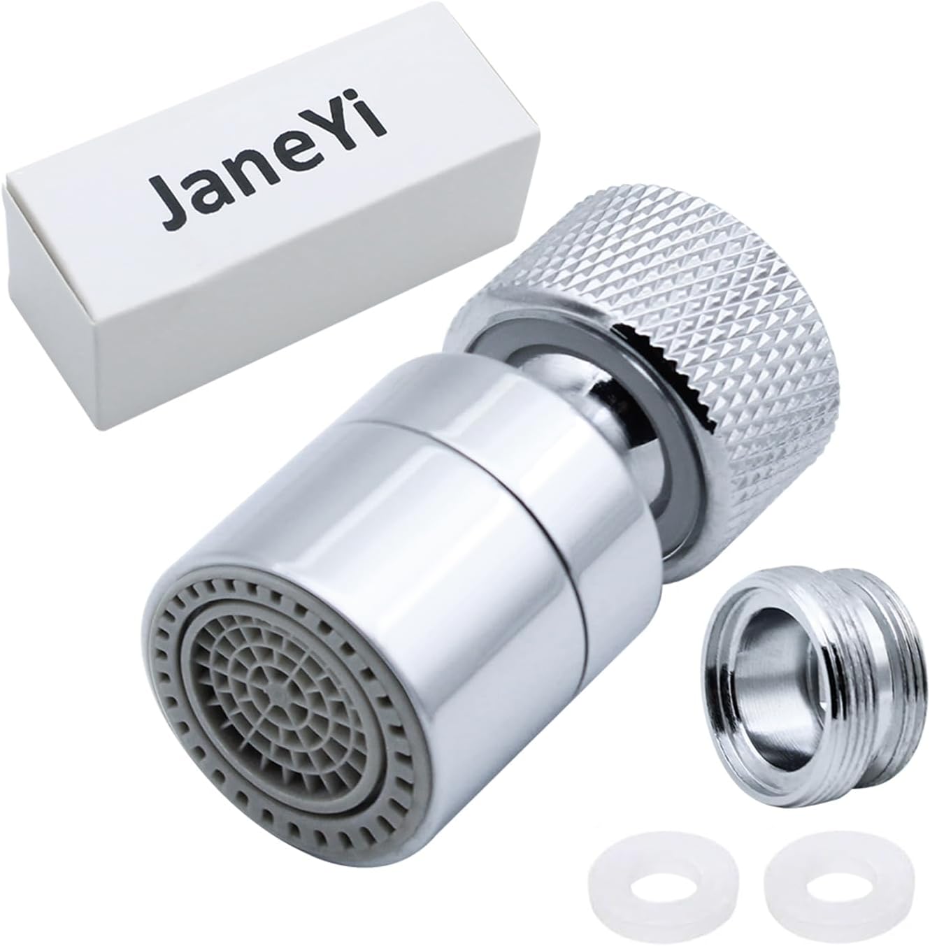 – 360° Swivel Tap Aerator Water Saving Faucet Brass Adjustable 2 Modes Kitchen Bathroom Faucet Bubbler Filter with Nozzle Adapter - for Taps with M22 External Thread or M24 Internal Thread Nozzle