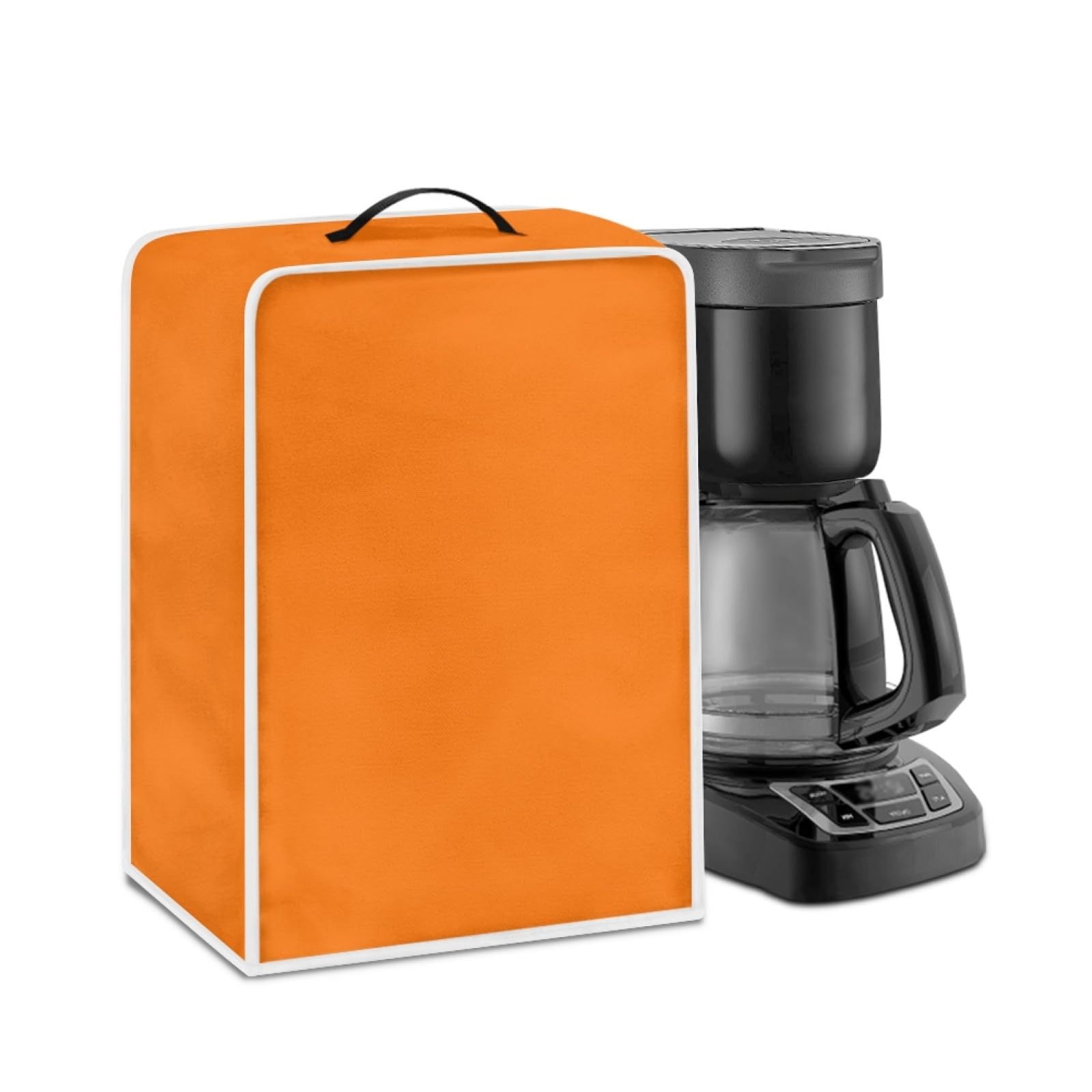 JOAIFO Orange Coffee Machine Cover Counter Protector for Coffee Machine Stain Resistant Coffee Maker Cover with Top Handle Coffee Appliance Covers Decor for Kitchen