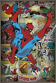 Marvel Comics, Spider-Man Retro Maxi Poster, Multi-Colour, 61 x 91.5 cm