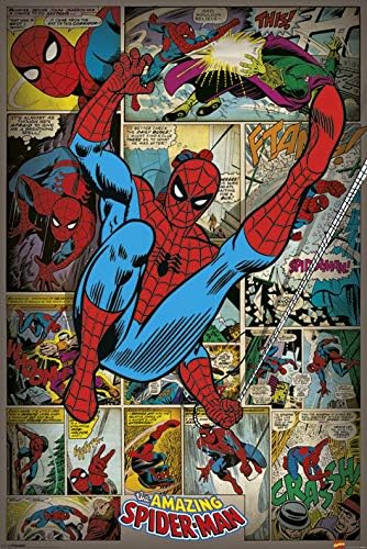 Marvel Comics, Spider-Man Retro Maxi Poster, Multi-Colour, 61 x 91.5 cm