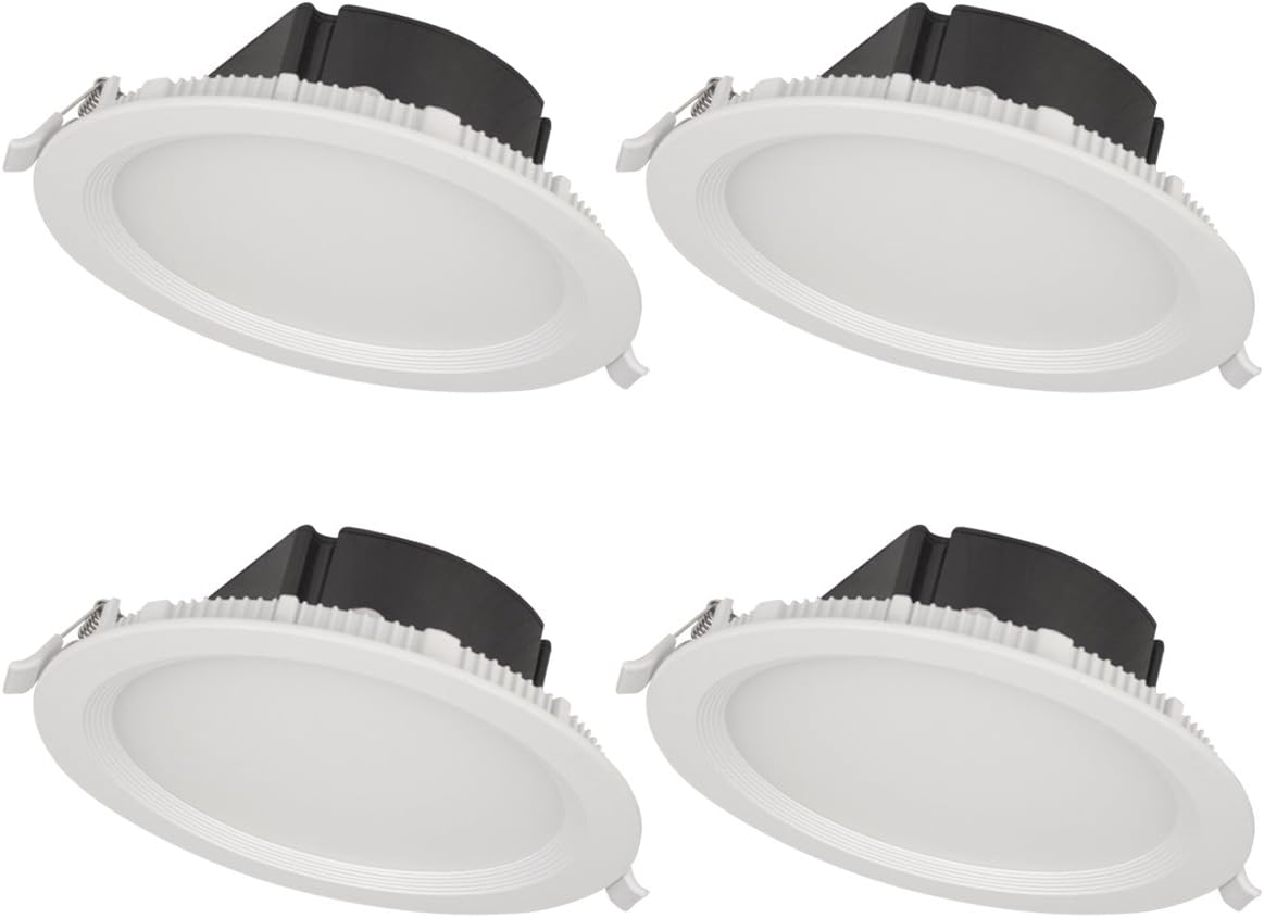 Flash Deals - 60% OFF BAZZ Box Recessed LED Kit, Dimmable, Easy Installation, Damp Location, 6-in, Matte White, 4 Piece