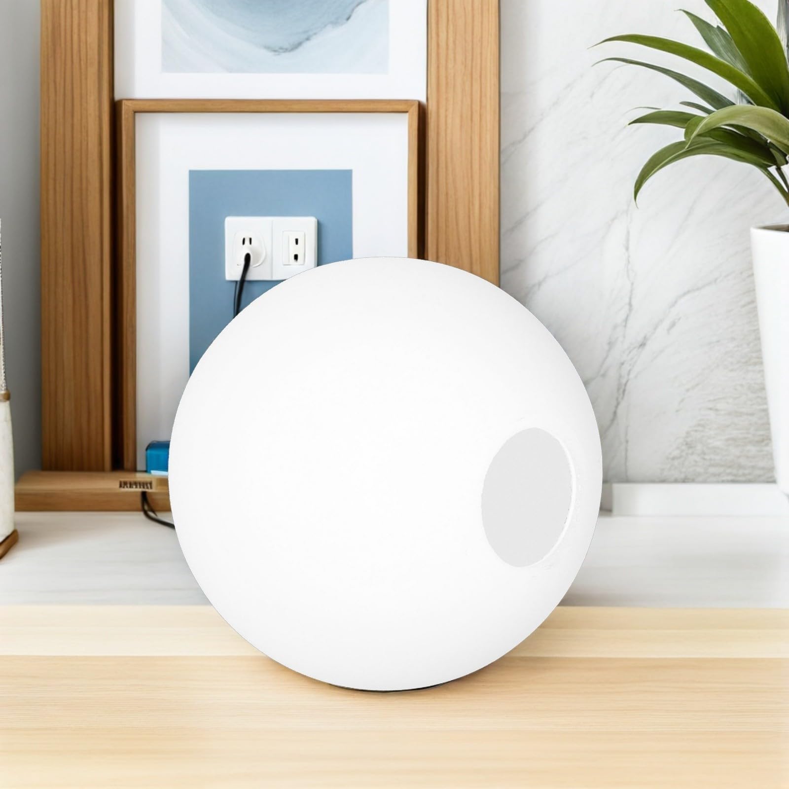 Housoutil Paralume di ricambio in vetro bianco opaco, 20 cm, per lampada a sospensione