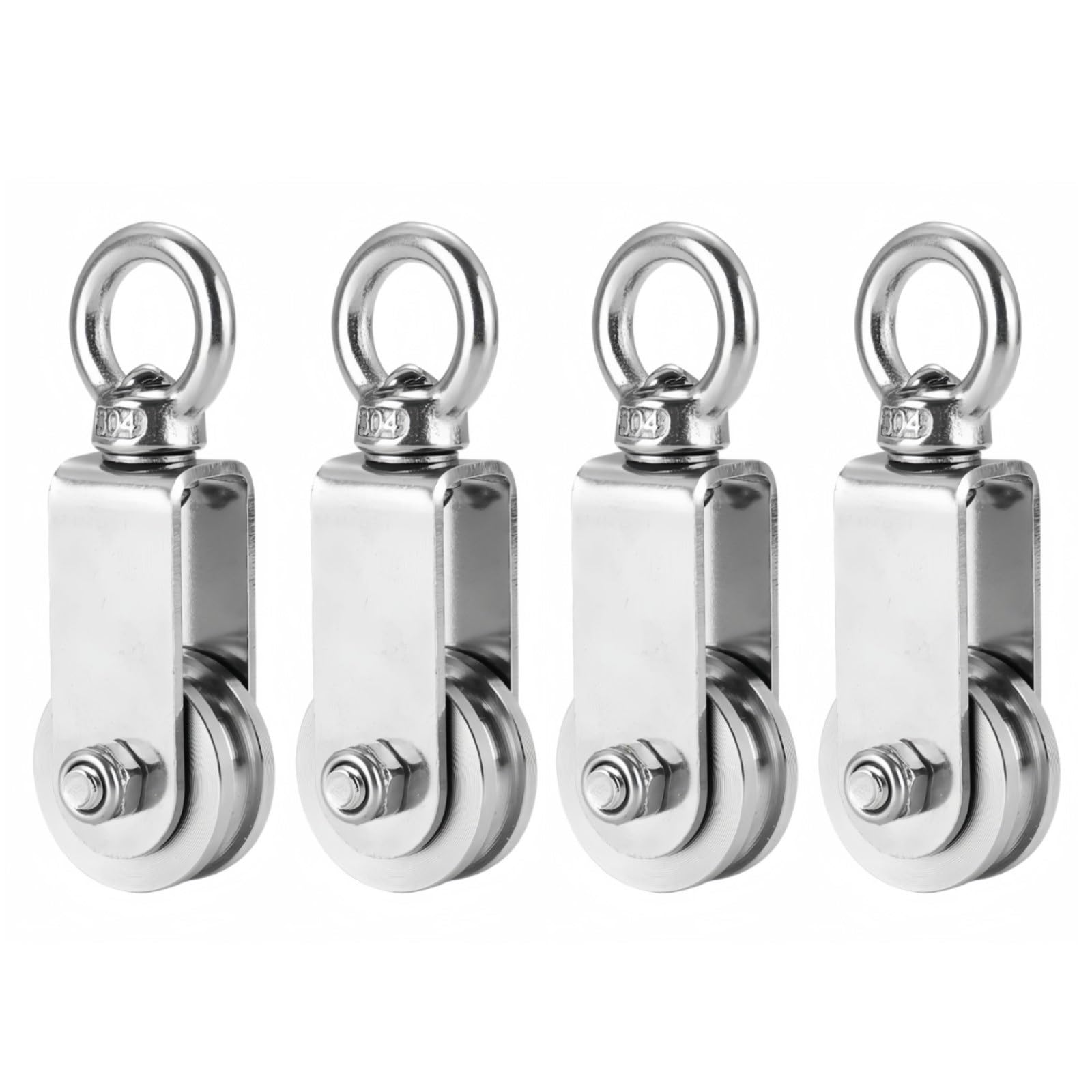 Einzelscheiben-Riemenscheibe, Drahtschlepprad, 4-teiliges Kabel-Einzelrollenblockrad for Drahtseil U-Nut DIY-Flaschenzugsystem for Fitnessgeräte-Training, Winde, Heben