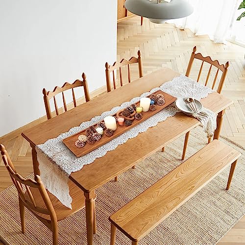 Athaliah Wood Dough Bowl, 39.5 Inchs Natural Solid Wooden Dough Bowls, Rustic Long Wooden Bread Bowl For Table Centerpiece Dining Room Home Kitchen Decor #TOP1