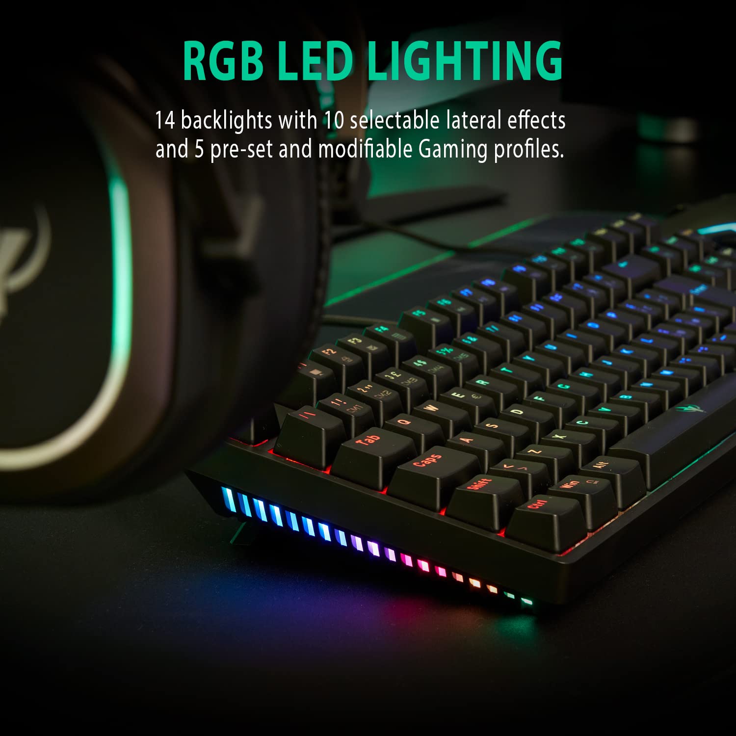 K725LBY-RGB-PRO Tastiera Meccanica 98 Tasti, Tri-Mode, Struttura A Guarnizione, Interruttori Dragon Gin, Copritasti Tri-Colore Nero/Giallo/Viola