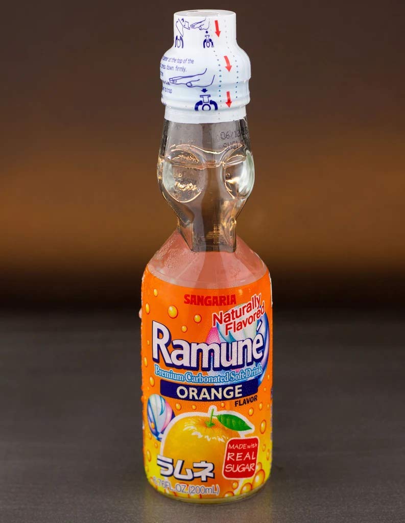 Ramune Japanese Marble Soda Choose your flavor (Orange)