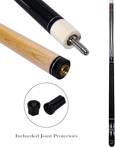 Vista 50 de Palo de billar con eje de desviación baja con estuche rígido de 19 a 20 onzas