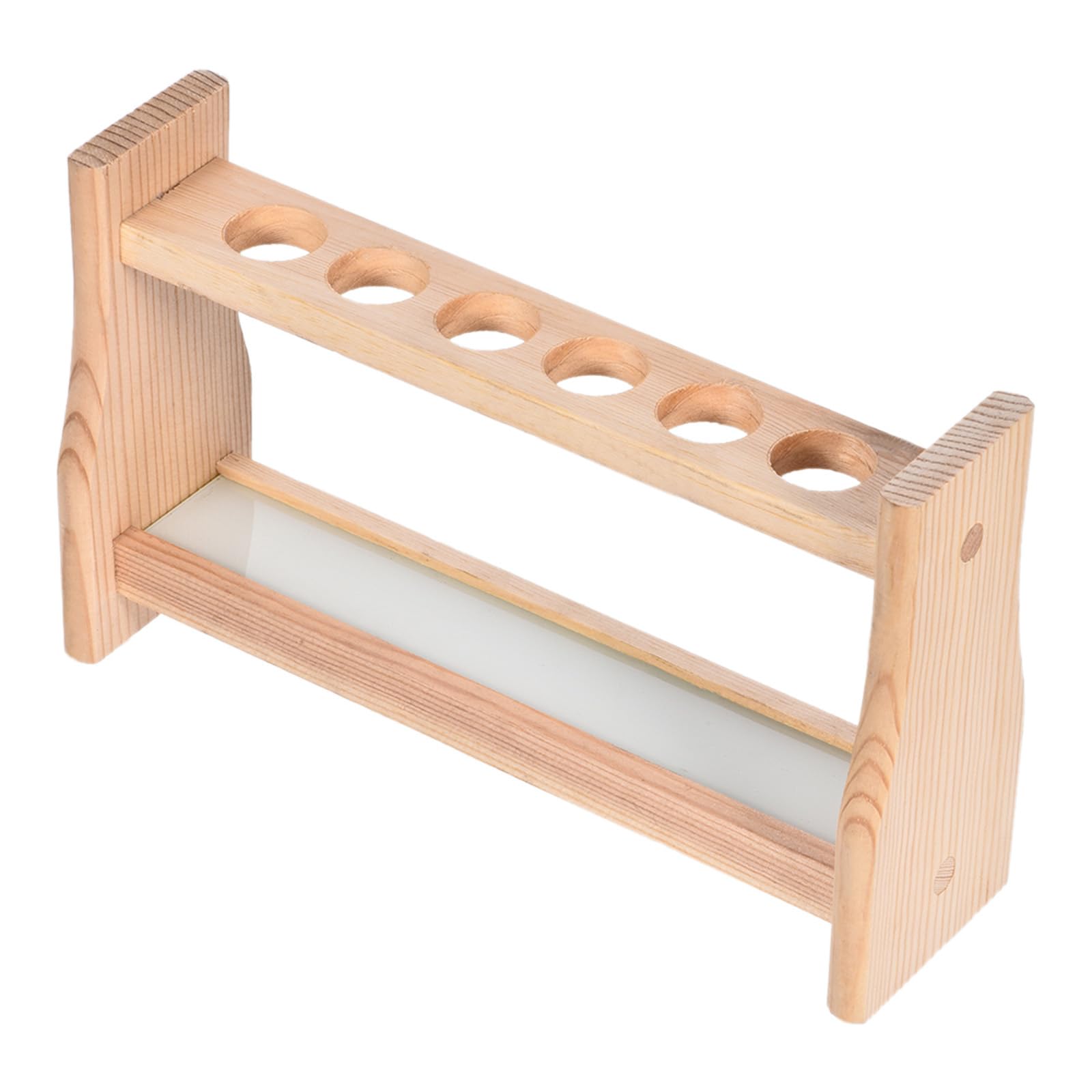 Portaprovette In Legno Per 12 Bicchieri - Supporto Da Laboratorio Con 6 Barre E Fori Da 22 Mm - Foto 6