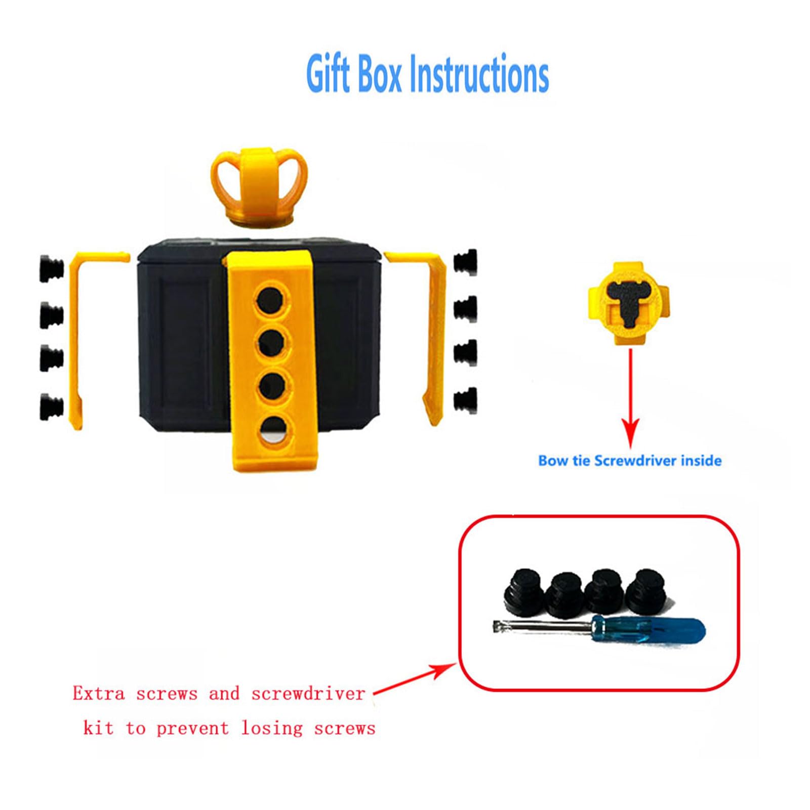EXQDYNM Annoying Gift Box with Screws,Take Apart Box to Get Gift,Puzzle of Box toy,Surprise Funny Prank Christmas Gift Box,Hilarious Money Card Container,Novelty Box?6cm*cm?