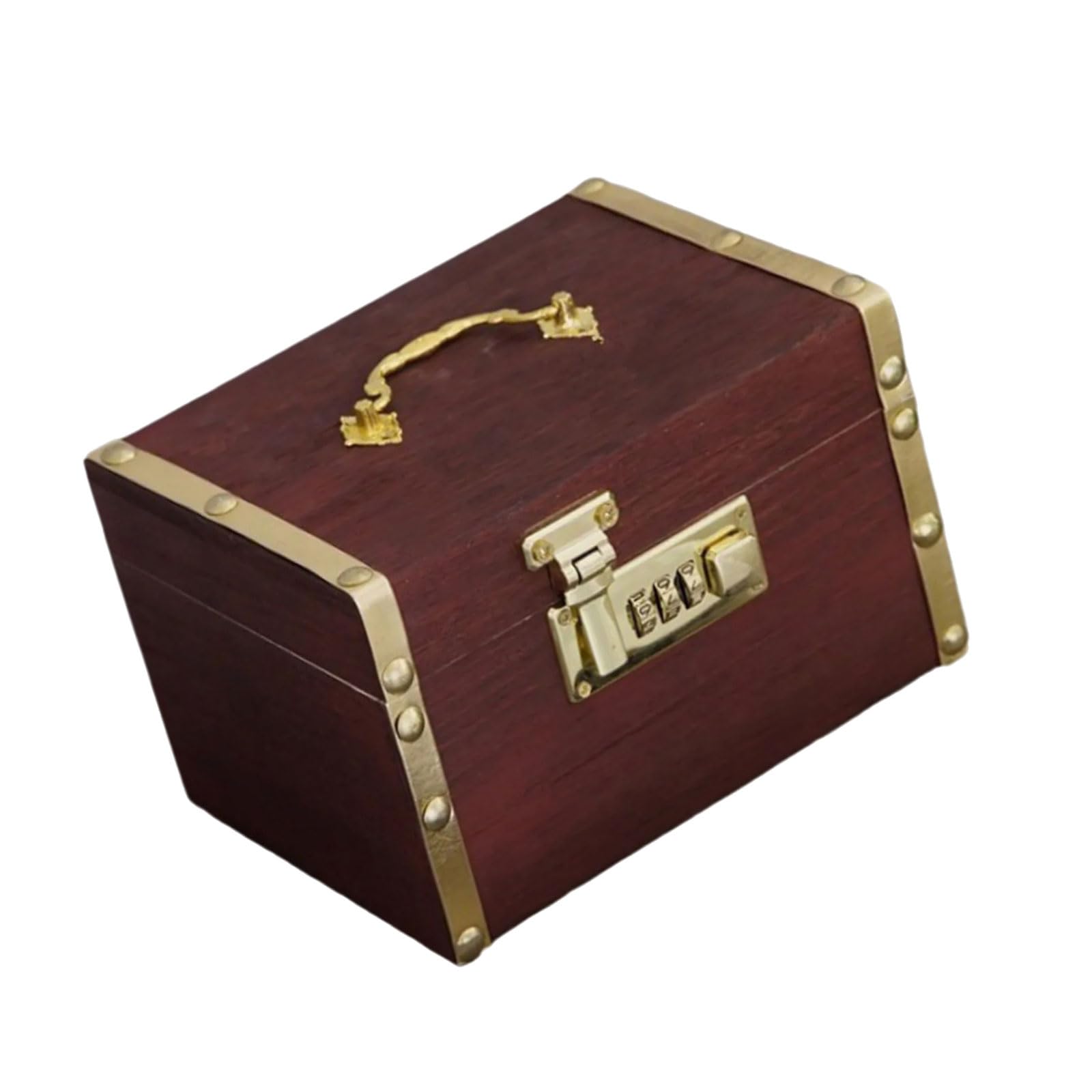Qusinfc Multiple Compartment Vintage Wood Box Rectangular Storage Organizers Jewelry Desk Accessories Rectangular Storage Box with