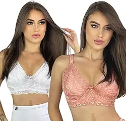 KIT 2 Sutiã Amamentação Renda Gestante Plus Bella