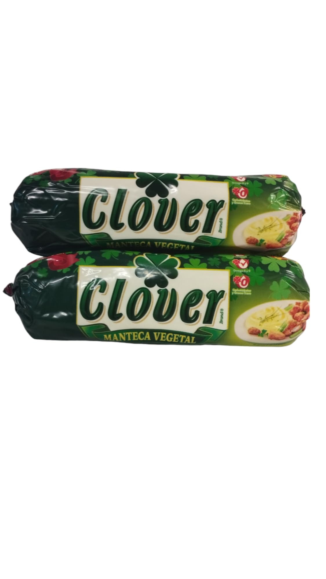 MANTECA VEGETAL CLOVER BRAND PARA FREIR Y COCINAR PACK DE 2 409 GRAMOS