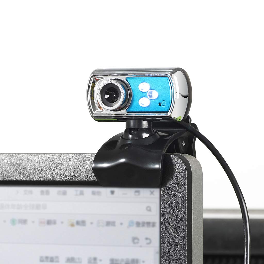 Kamera internetowa z mikrofonem, strumieniowa kamera internetowa HD, USB Plug and Play, ręczna regulacja ostrości na konferencje i wideo, niebieska