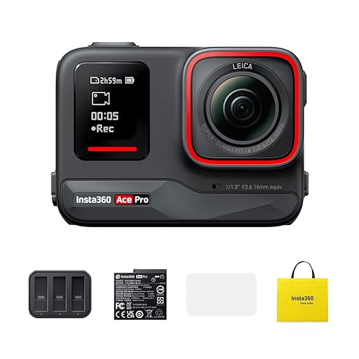 Insta360 Ace Pro Screen Protector Bundle - Waterproof Action Camera Co-engineered with Leica, Flagship 1/1.3" Sensor and AI Noise Reduction for Unbeatable Image Quality, 4K120fps, 2.4" Flip Screen