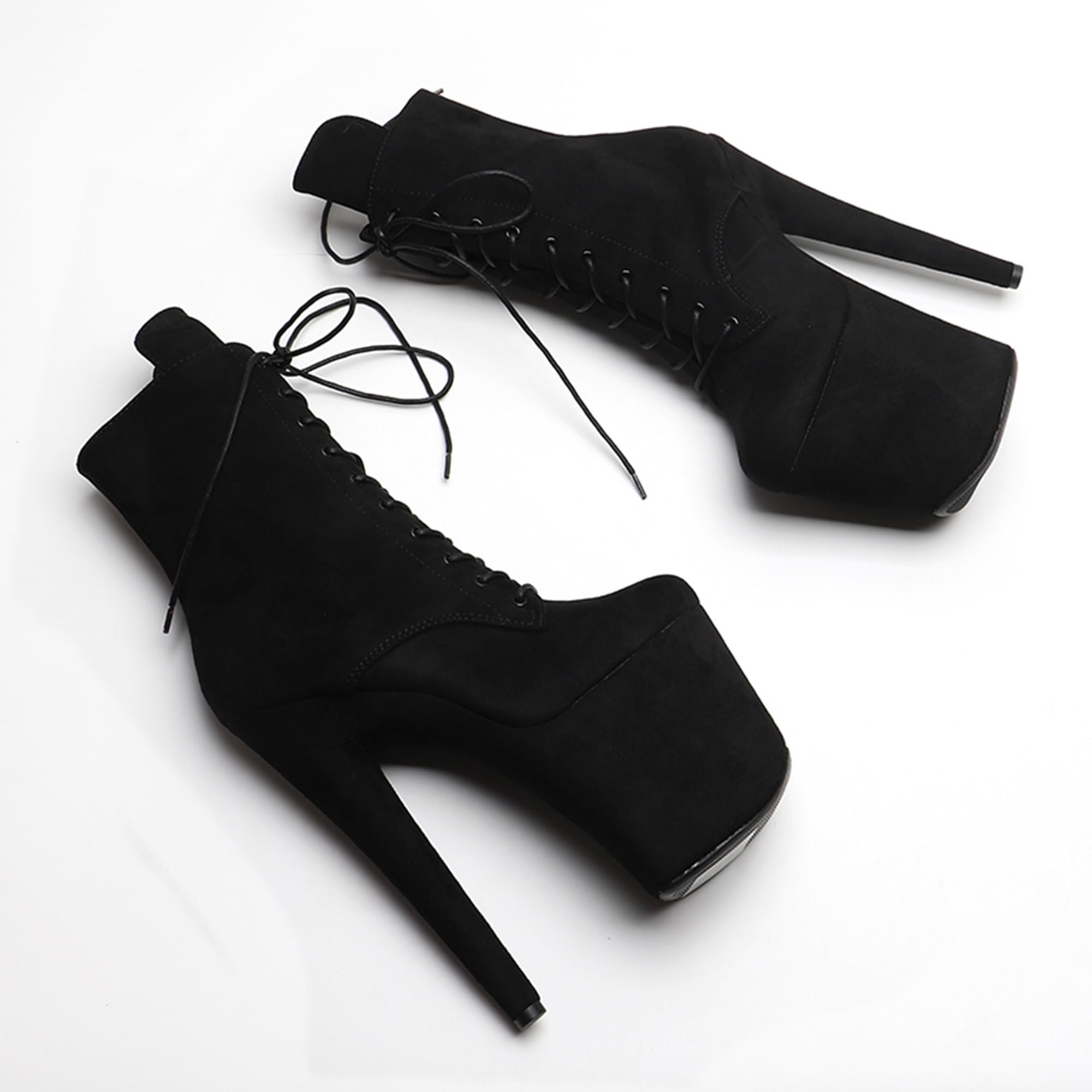 WUXIN H&P 8 Inch Pole Dance Boot Shoes, Exotic Stiletto Platform Heels: 11 Black Bugras